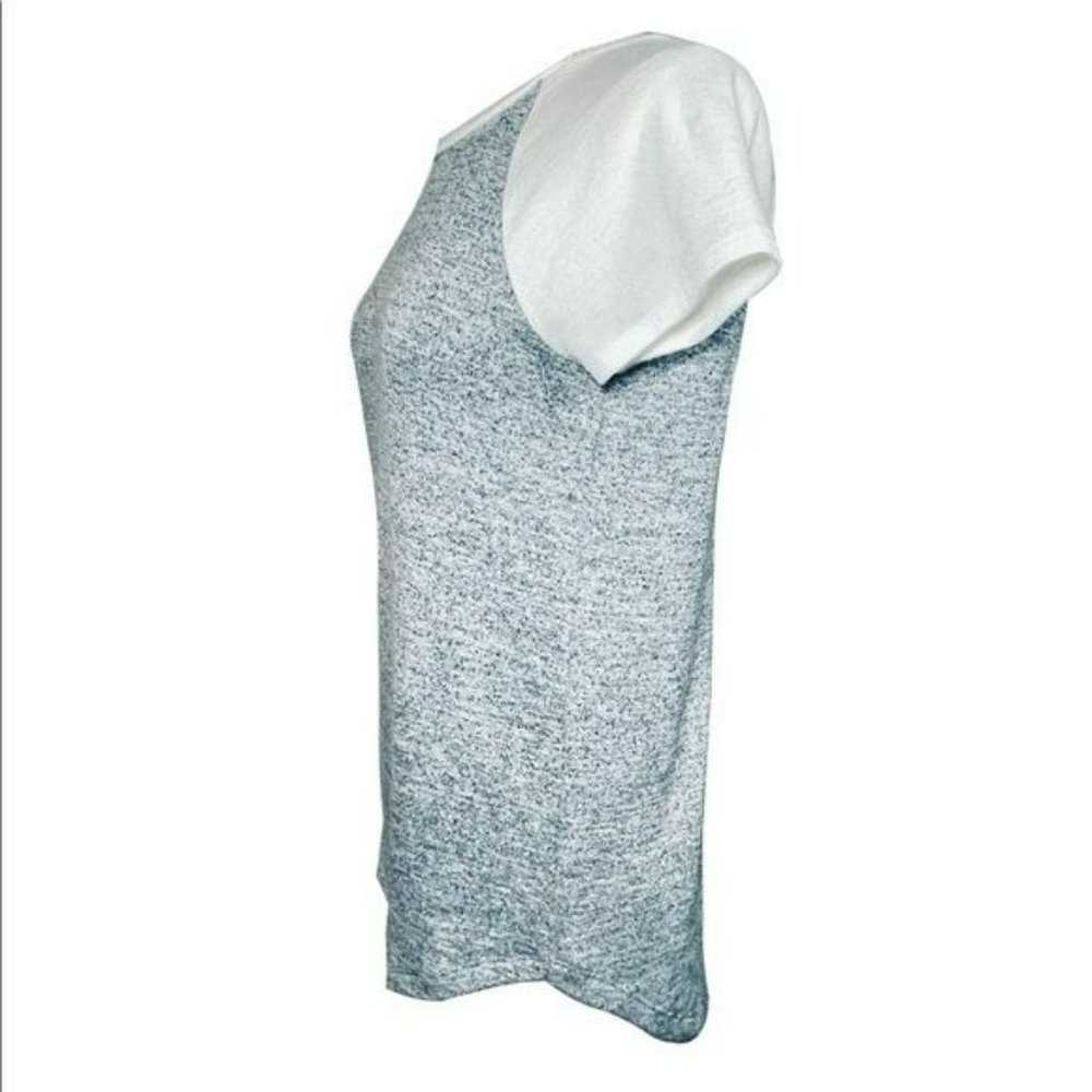 GAP Color-Block Gray & White Knit Raglan Tee Size XS - Picture 2 of 5